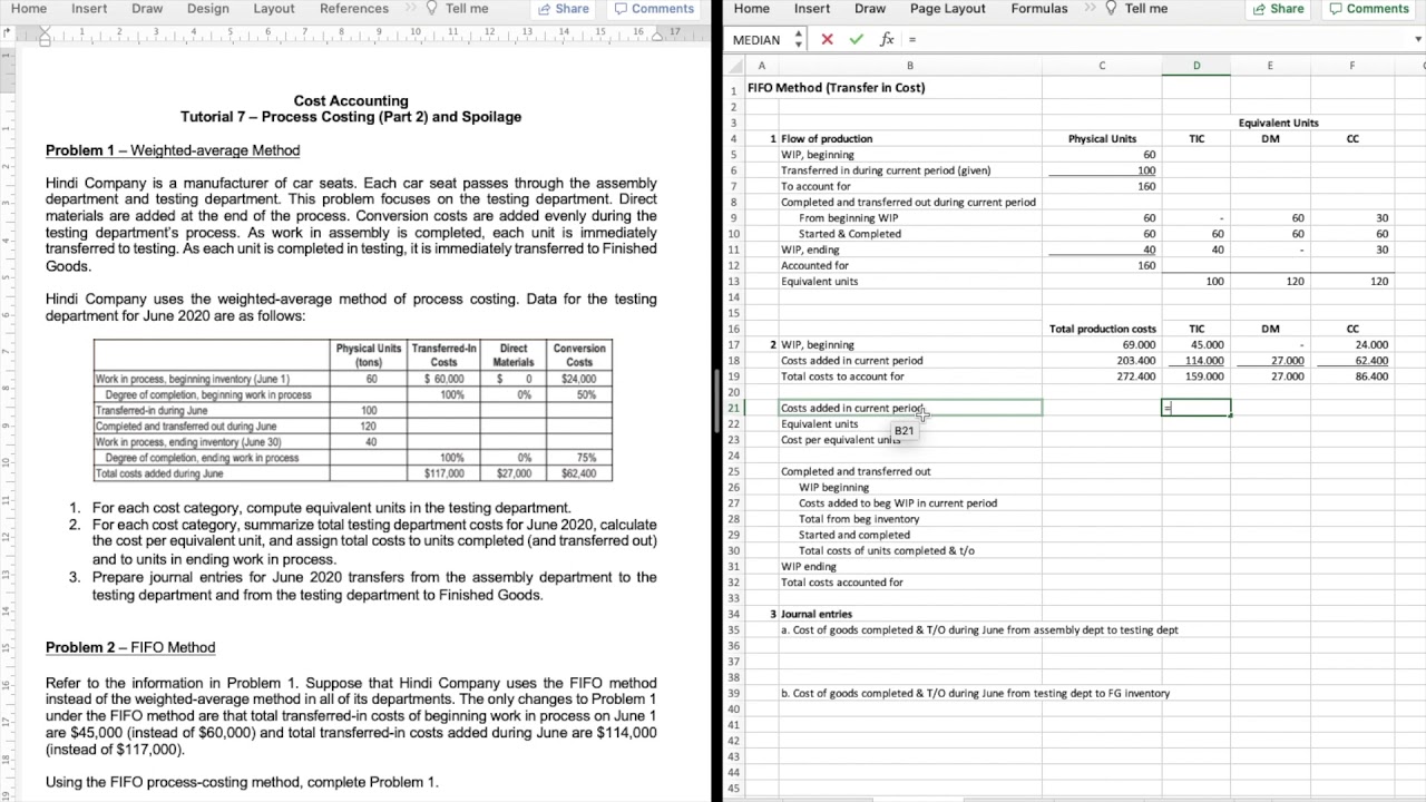 Tutorial CA - Process Costing Part 2 & Spoilage - Week 7