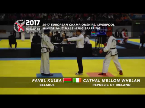 Pavel Kulba (BLR) v Cathal Mellon Whelan (IRL) - Junior 16-17 Male -63kg Sparring
