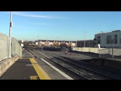 Irish Rail 201 loco 219 + mk4 set 4006 passes Sallins and Naas with horn