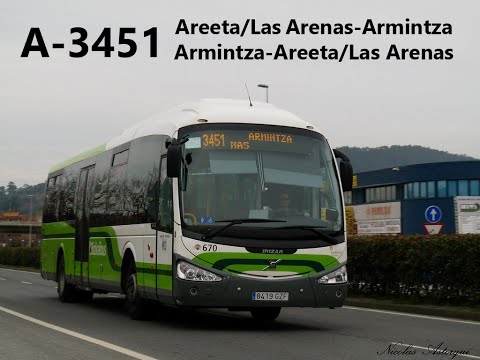Bizkaibus. Linea A-3451: Areeta/Las Arenas - Armintza. Ida y Vuelta