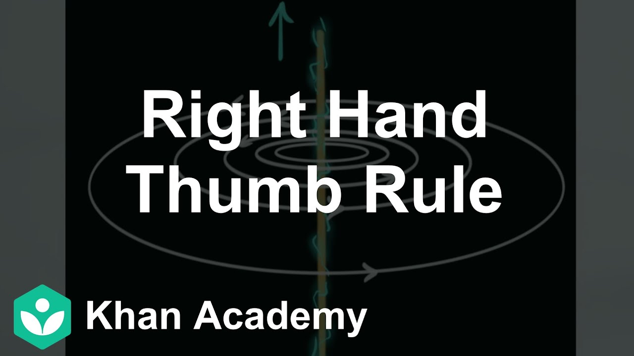 Right hand thumb rule | Magnetic Effects of Electric Current | Class 10 | Science | Khan Academy