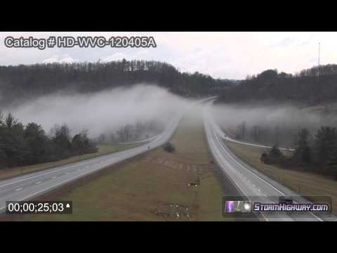 Timelapse of fog flowing over interstate - Alta, WV, December 4, 2005
