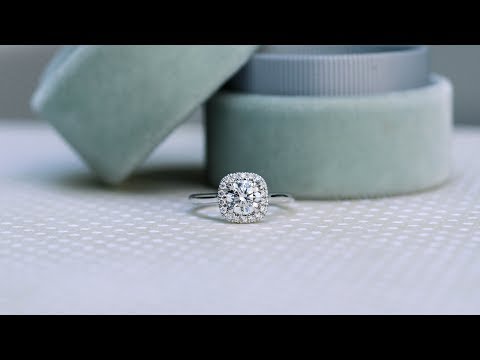 1 Carat Lab Diamond Halo Engagement Ring White Gold | Ada Diamonds