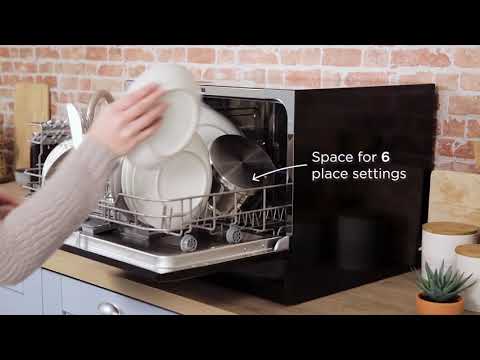 Russell Hobbs RHTTDW6 RHTTDW6B Black & White Table Top Dishwasher