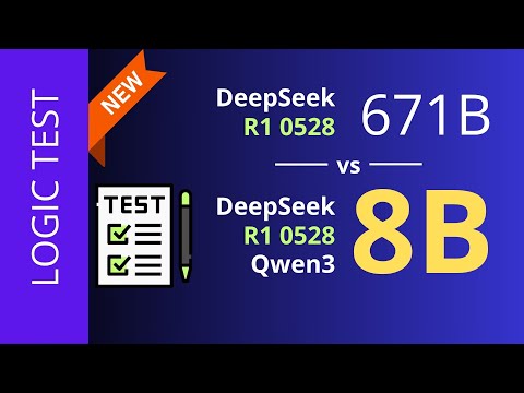 Thumbnail for DeepSeek R1 0528 : 8B vs 671B (Live Test)