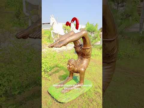 Frp yoga lady statue suriya namaskar, for decoration