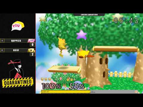 Quarantined Rapport EC Losers Quarters - Qapples (Kirby) Vs. B33f (Pikachu) Super Smash Bros - SSB64