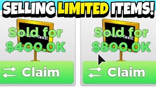 SELLING LIMITED ITEMS ON THE AUCTION HOUSE IN MY RESTAURANT! (Roblox)