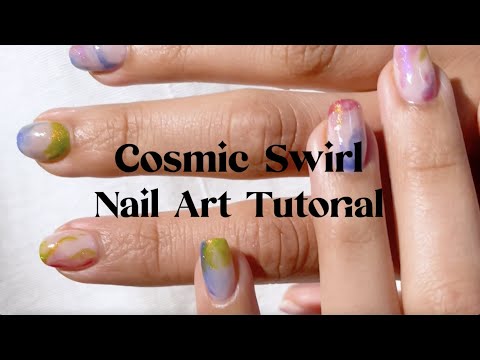 COSMIC SWIRL NAIL ART TUTORIAL | Aurora Shimmer Polish How To Cosmic Discotheque Collection
