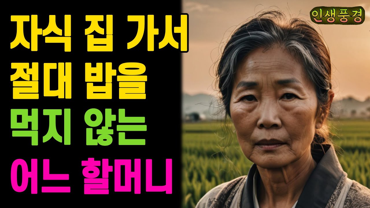 자식 집 가서 자식들과 절대 밥을 같이 먹지 않는 어느 할머니 어머니 노년의 삶의 지혜 행복한 노후생활 부모자식갈등 사연 이야기 오디오북