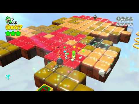 Super Mario 3d World (WiiU) 5-5 100% Speedrun in 78