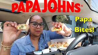 TRYING PAPA JOHNS NEW CALZONE PAPA BITES FOR THE FIRST TIME!! (HONEST REVIEW)