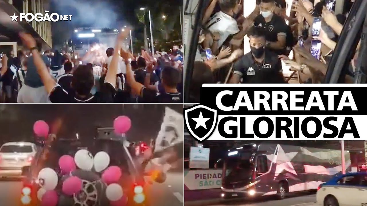 Foguetório, cantoria e buzinaço: torcida do Botafogo faz Carreata Gloriosa e empurra time rumo à quarta vitória seguida na Série B. Veja vídeo! Foguetório, cantoria e buzinaço: torcida do Botafogo faz Carreata Gloriosa e empurra time rumo à quarta vitória seguida na Série B. Veja vídeo!
