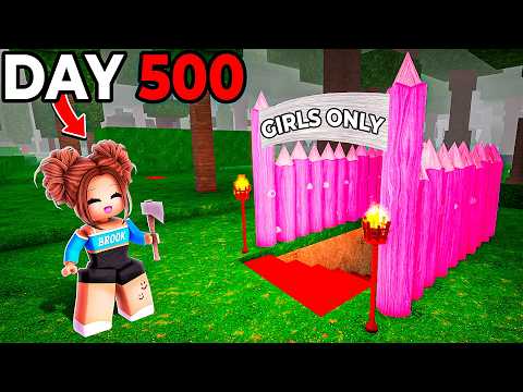 We Survived In A SECRET GIRLS ONLY BASE For 99 Nights In The Forest!