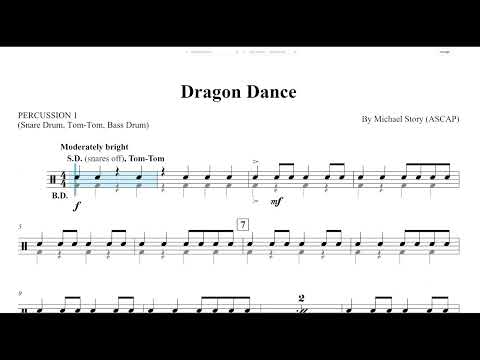 Dragon Dance (Michael Story) Percussion 1 Play Along