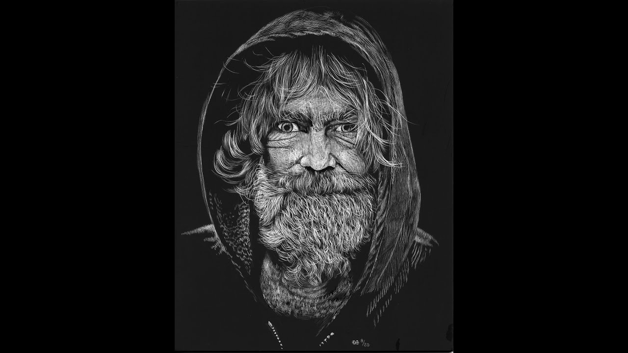 Scratchboard Art and Stuff: An Old Man