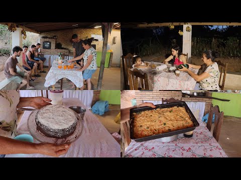 My son's birthday, I prepared cake and pie.
