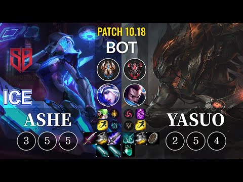 SB Ice Ashe vs Yasuo Bot - KR Patch 10.18