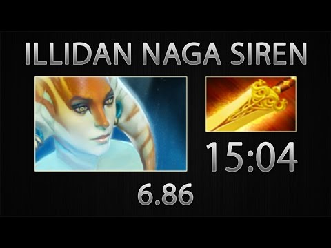 Dota 2 Naga Siren Fast Farm - Illidan - Radiance - 15:04 [6.86]