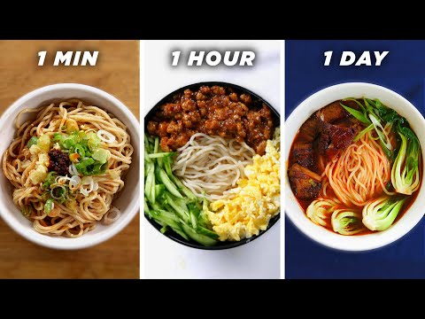 1 Minute Vs. 1 Hour Vs. 1 Day Noodles • Tasty