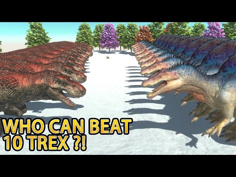 TREX X 10 vs ALL UNITS | Animal Revolt Battle Simulator | ARBS | Spinosaurus