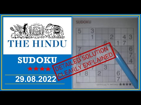 How to Solve 4 Star Hindu  Sudoku Aug 29,  2022 -  Step By Step Solution