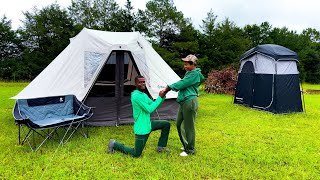 LUXURY Camping With My WIFE + Outdoor Shower !!