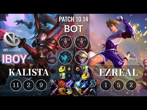 VG iBoy Kalista vs Ezreal Bot - KR Patch 10.14