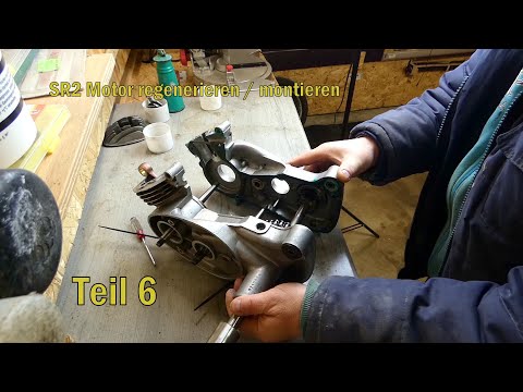 SR2 E RH50 Motor regenerieren Teil 6 Motor verschrauben Lager rein.