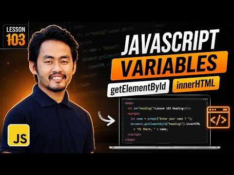 Javascript Lesson 103 Beginner Javascript Variables Getelementbyid Innerhtml