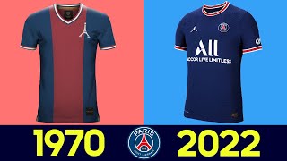 Die Entwicklung des Fußballtrikots von Paris Saint-Germain 2022 | Alle PSG Trikots in der Geschichte