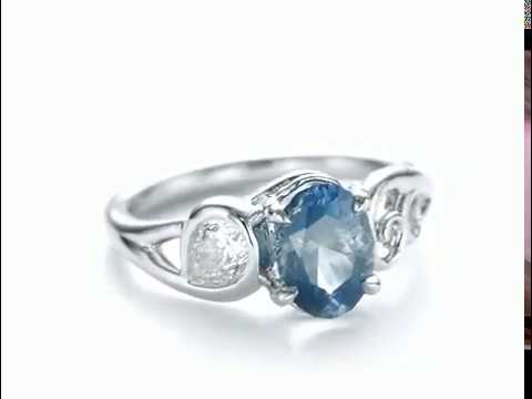 Custom Blue-Green Sapphire and Diamond Engagement Ring