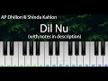 Dil Nu (AP Dhillon & Shinda Kahlon) | ON DEMAND Easy Piano Tutorial with Notes | Perfect Piano