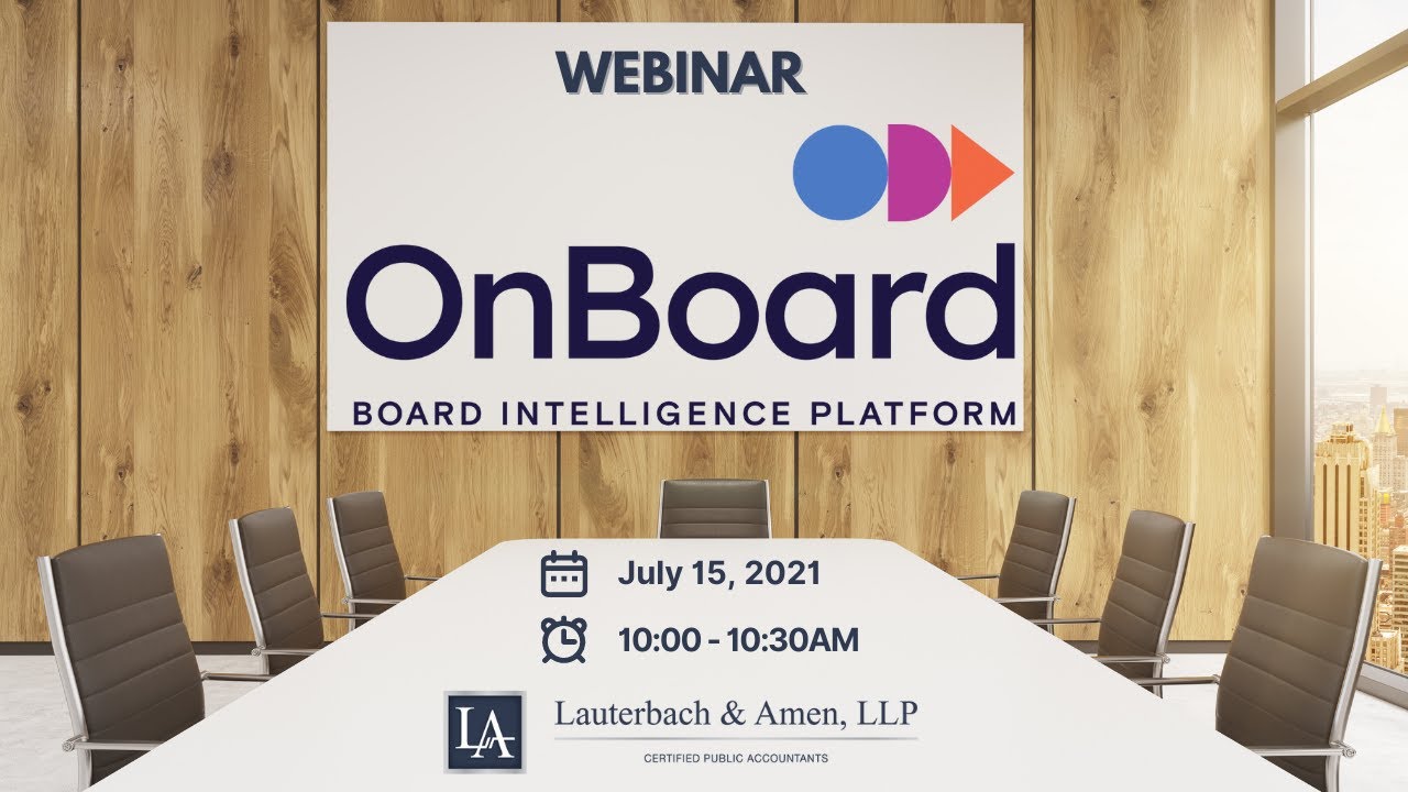Webinar:  OnBoard Board Management Software