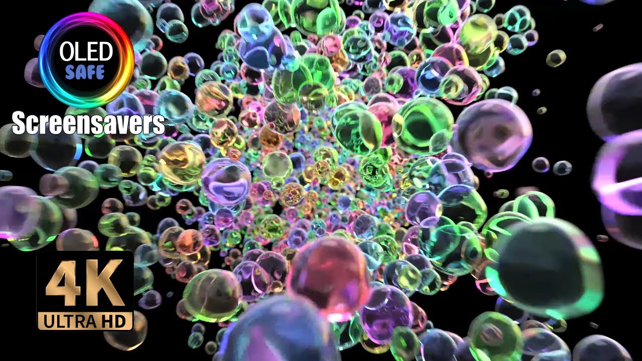 Colorful Bubbles Moving Screensaver (No Sound) - 10 Hours - 4K - OLED Safe