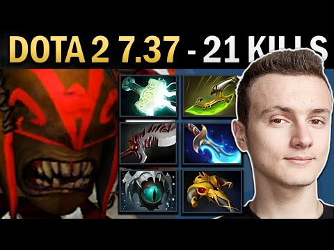 Bloodseeker Gameplay Miracle with 21 Kills and Mjolnir - Dota 2 7.38
