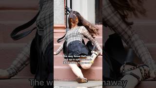 Anne Hathaway got up in split seconds like nothing happened 😭
