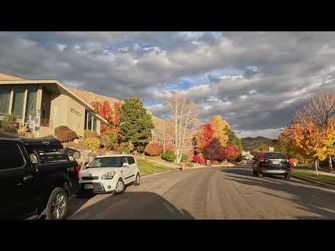 Paisagem urbana de 4K Bountiful Blvd na cidade de Beiyonghu, beleza surpreendente, rua bem organizada, longa estrada cheia de cores agradáveis