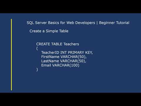 Sql Server Basics For Web Developers Beginner Tutorial