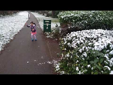 Malini playing in snow...