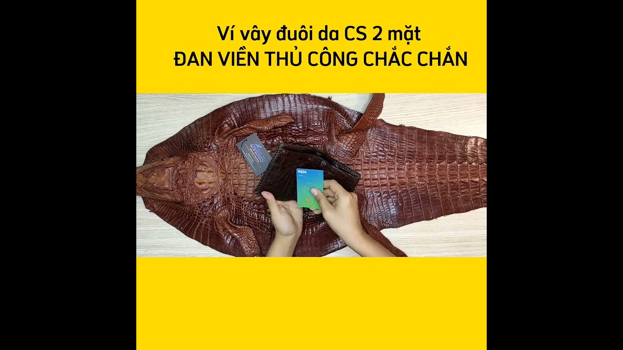 Ví Da Cá Sấu 2 Mặt Dáng Đứng Đan Viền VSD2V16N