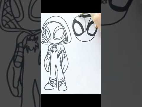 🔴🟡👩‍🦰 Drawing of the Marvel's Spidey and His Amazing Friends 👨‍🦰👩‍🦰🕸🕷 #shorts