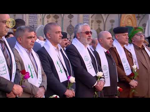 ⁣رفع راية (يا وليد الكعبة) بمناسبة ولادة سيد الموحِّدين أمير المؤمنين (ع) من جوار قبته الطاهرة 1445هـ