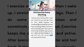 Do Exercise Every Morning 🏃 | English Reading and Speaking Practice | #englishforbeginners #english