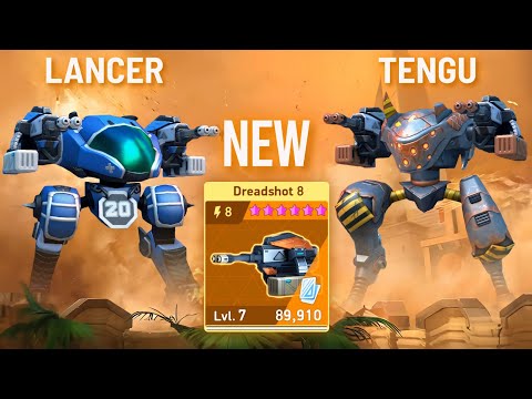 NEW WEAPON Dreadshot 8 with Lancer & Tengu - Mech Arena