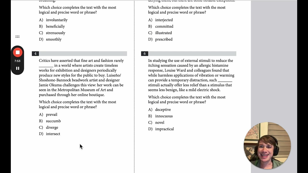 SAT Reading and Writing Practice Test 1 Module 2 Walkthrough