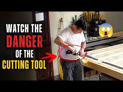 شاهد 👆 خطورة قاطعة الحديد 😱(صاروخ قطع او جلاخة  tronçonneuse  meuleuse  angle grinder  )