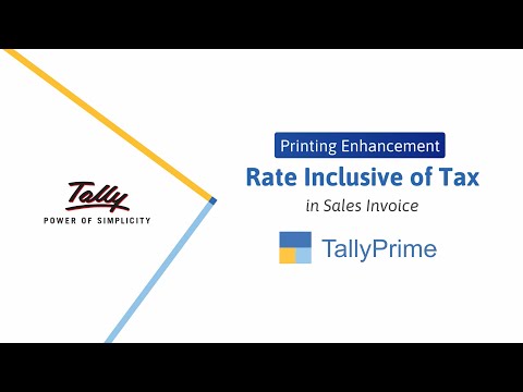 Print Rate Inclusive of Tax in Sales Invoice