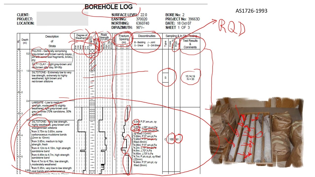 How to Read and Understand Borehole Logs| Part 2 Rock Core, Weathering, Strength, Discontinuity, RQD
