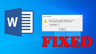 This File Is In Use By Another Application or User | FIXED Microsoft Word Error